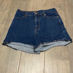 Dark blue jean shorts, size 5 for juniors.